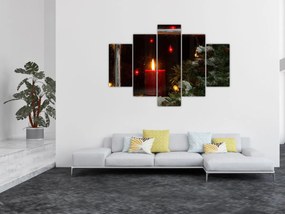 Tablou - Lumânare strălucitoare de Crăciun (150x105 cm)