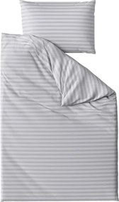 Lenjerie de pat hoteliera din microfibra JASMINE gri deschis - dungi 2 cm Dimensiunile lenjeriei: 70 x 90 cm | 140 x 200 cm