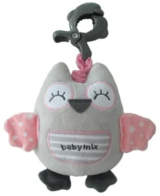 Baby Mix Jucărie educativă de pluș cu clip,bufniță, roz