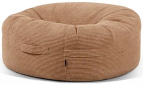 Fotoliu bean bag maro cu tapițerie din catifea reiată Roll 135 – SLOWDOWN