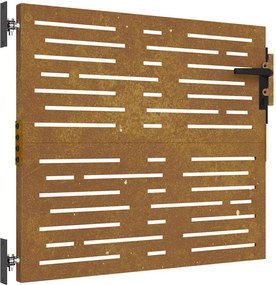 vidaXL Poartă de grădină 85x100 cm, oțel Corten, design pătrat