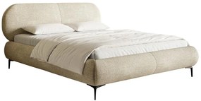 Pat matrimonial 140 cm Octave 140B (cu somieră) (bej + negru). 1099961