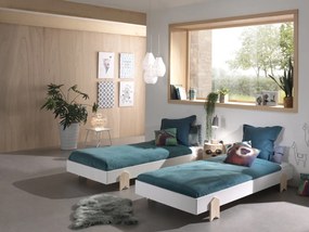 Set MODULO format din 2 Pat copii MODULO (90 x 200 cm) cu picioare Pat copii în formă de săgeată.