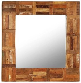 Oglinda de perete, 60 x 60 cm, lemn masiv reciclat 1, 60 x 60 cm
