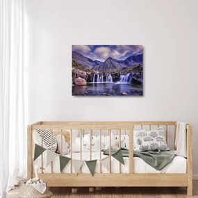 Tablou pe sticlă cu cascade (70x50 cm)