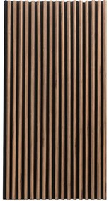 Panou riflaj acustic decorativ, MDF si pasla, AC14, 240x60x2.1cm, Stejar inchis