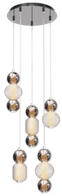Lustra LED suspendata design modern decorativ Drop 5L crom