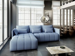 Colțar extensibil dumonde cu ladă de depozitare si sezut confortabil din spuma high-density, Malta Enjoy Blue 235x185 cm