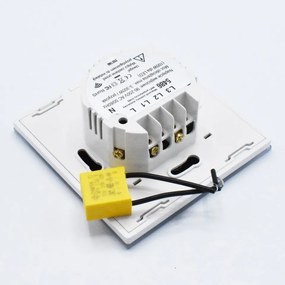 Intrerupator simplu smart, sticla securizata alba, control Tuya, Masterled