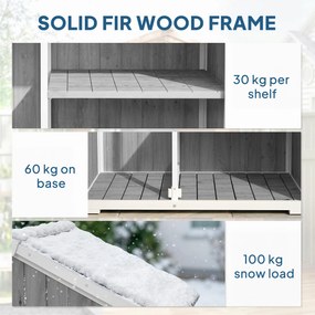 Outsunny Dulap de grădină Adăpost de grădină impermeabil cu acoperiș din metal Uși duble pentru unelte de grădină 105x55x179cm Gri | Aosom Romania
