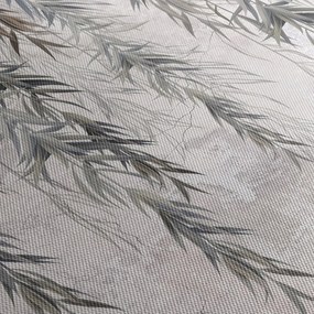 Tablou - Crenguțe de salcie, tencuiala gri (120x50 cm)