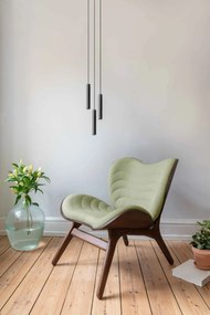 Lustra cu 3 pendule design minimalist din lemn cu spot LED încorporat Chimes 3 - black oak