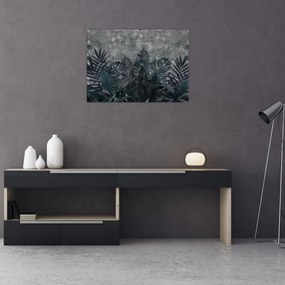 Tablou pe sticlă - Frunze de palmier (70x50 cm)