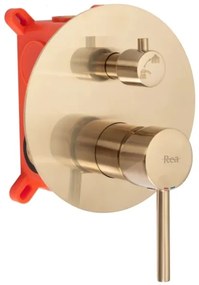 REA-B7503 - Set pentru cadă LUNGO cu baterie încastrată, auriu periat