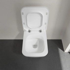 Set vas WC suspendat, Villeroy & Boch, Collaro, cu capac soft close și quick release, alb