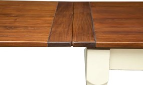 Masa extensibila, L250(380) 100 H80 cm, alb antic patina, lemn masiv