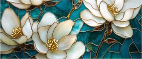 Tablou - Vitraliu cu magnolie (120x50 cm)