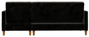 Canapea variabilă extensibilă cu suprafață din catifea Støraa Celine, negru