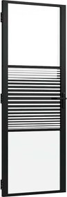 vidaXL Ușă de sticlă Dungi Negru 76 x 3.5 x 201.5 cm Aluminiu