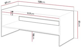 Măsuță de cafea Teldaruna Grey (antracit) . 1103764