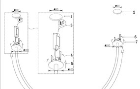 Lustra LED incastrabila tavan fals design modern Tau auriu