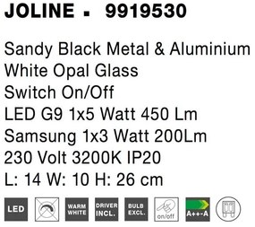 Aplica de perete cu reader LED JOLINE NVL-9919530
