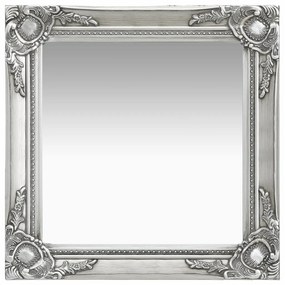 vidaXL Oglindă de perete in stil baroc, argintiu, 50 x 50 cm