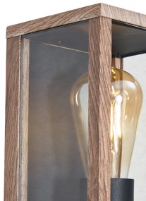 Lampă de perete industrială cu imprimeu de lemn 26 cm IP44 - Charlois