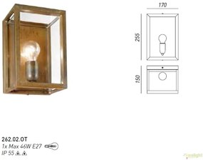 Aplica de perete exterior cu protectie IP55, Quadro 262.02.OT