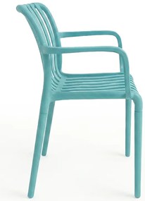 Scaun din plastic TREGO cu brate, albastru