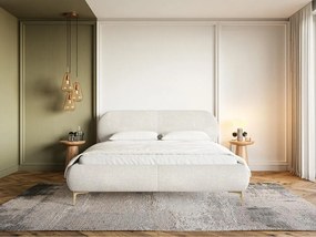 Pat matrimonial 180 cm Octave 180B (cu somieră) (crem + auriu). 1099934