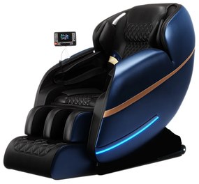 Fotoliu de masaj, Asaka MC-800PRO-BLUE, 8 role de masaj, pentru masaj corporal, 24 programe automate, albastru