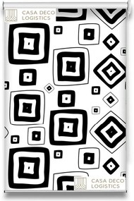 Roletă textilă Urban 4003 cu model geometric abstract alb-negru