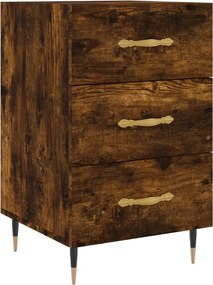 vidaXL Noptieră, stejar fumuriu, 40x40x66 cm, lemn compozit