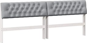 vidaXL Tăblie tapițată Gri deschis 200 cm Lemn de pin masiv