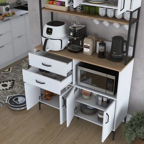 Dulap multifunctional, Hanah Home, JE180, 120x218.6x40 cm, Nuc/Alb