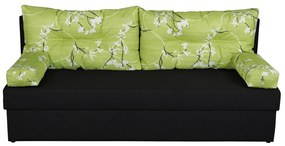 Canapea extensibila Alfi Anthracite 192x80x77 cm cu lada de depozitare, Jasmine Flower