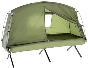 Cort portabil cu pat, structură oțel, verde, anti-insecte, 1