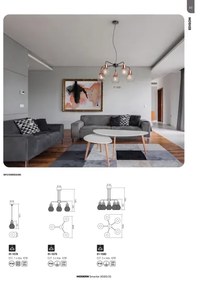 Redo 01-1579 - Candelabru suspendat pe cablu EDISON 3xE27/42W/230V, diametru 53 cm, negru/cupru