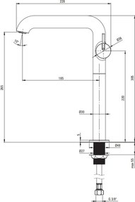 SILIA Baterie de lavoar înaltă BQS_N24K Finisaj: negru