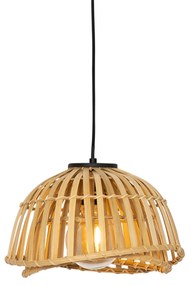 Lampă suspendată orientală neagră cu bambus natural 30 cm - Pua