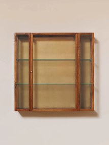 Vitrina din lemn de mango si sticla, cu aspect rustic, Azaria