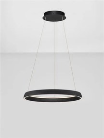 Lustra circulara aluminiu negru LED CCT OVIA 60cm