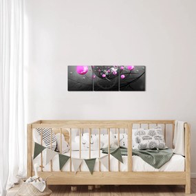 Tabloul cu bile roz (cu ceas) (90x30 cm)