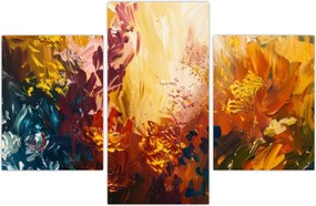 Tablou - pictură abstractă de flori (90x60 cm)