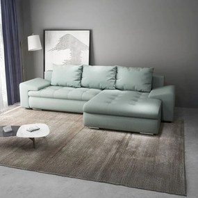 Colțar extensibil dumonde cu ladă de depozitare si sezut confortabil din spuma high-density, Leonardo Enjoy Mint 260x185 cm II