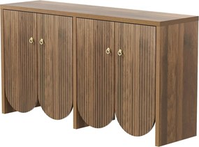 Bufet cu 4 uși, dulap de depozitare versatil pentru living, sufragerie, 147×40×80 cm, Culoare naturală