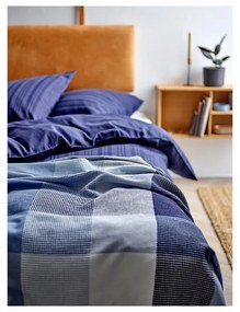 Lenjerie de pat albastru-închis din damasc pentru pat de o persoană, extinsă 140x220 cm Noble – Södahl