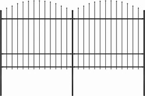vidaXL Gard de grădină cu vârf tip suliță din oțel, 359x175 cm, negru
