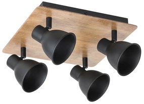 Plafoniera 4 spoturi design industrial metalica MAC negru 5905 RX